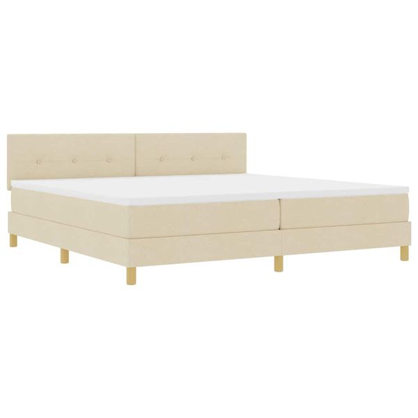 vidaXL Cama tipo Box Spring con coj&iacute;n Manual Crema 200 x 200 cm tela