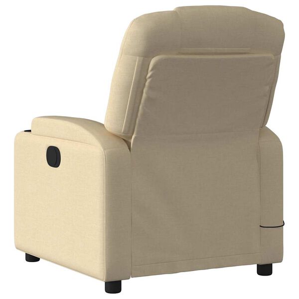 vidaXL Sill&oacute;n reclinable de masaje de tela color crema