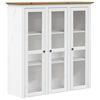 vidaXL Armario con puertas de vidrio BODO madera de pino blanco marr&oacute;n