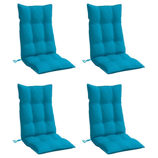 vidaXL Cojines de silla con respaldo alto 4 uds tela Oxford azul claro