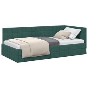 vidaXL Estructura de cama en esquina Verde oscuro 90 cm x 190 cm
