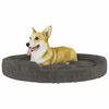 vidaXL Cama para perros de felpa gris 70x55x23 cm