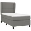 vidaXL Cama box spring con colch&oacute;n tela gris oscuro 80x200 cm
