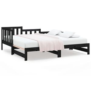 vidaXL Sof&aacute; cama extra&iacute;ble sin colch&oacute;n negro 2x(90x200) cm