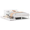 vidaXL Estructura de cama sin colch&oacute;n madera de pino blanca 150x200 cm
