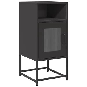 vidaXL Mesita de noche acero laminado en fr&iacute;o negro 36x39x78 cm