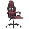 vidaXL Silla gaming con reposapi&eacute;s cuero sint&eacute;tico negro rojo tinto