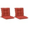 vidaXL Cojines silla respaldo bajo 2 ud tela rojo melange 100x50x7 cm