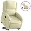 vidaXL Sill&oacute;n reclinable el&eacute;ctrico elevable cuero aut&eacute;ntico crema