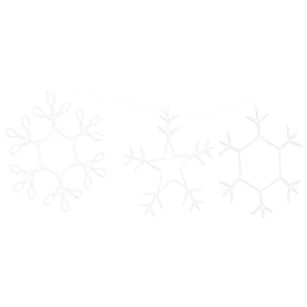 vidaXL Copos de nieve navideños con 252 LED Cálido 45 x 38 cm PVC
