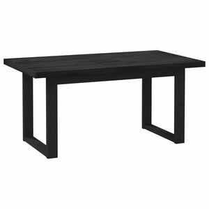 vidaXL Mesa de Comedor NOAIN 160 cm Madera de Pino Maciza Negro