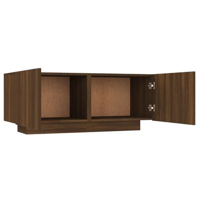 vidaXL Mueble TV madera contrachapada color marrón roble 100x35x40 cm