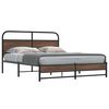 vidaXL Estructura de cama sin colch&oacute;n 150x200 cm madera marr&oacute;n roble