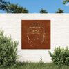 vidaXL Adorno de pared de jard&iacute;n acero corten cabeza de Buda 55x55 cm