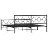 vidaXL Estructura cama sin colch&oacute;n con estribo metal negro 180x200 cm