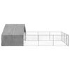 vidaXL Caseta perros exterior con corral 7x3x1,9 m acero galvanizado