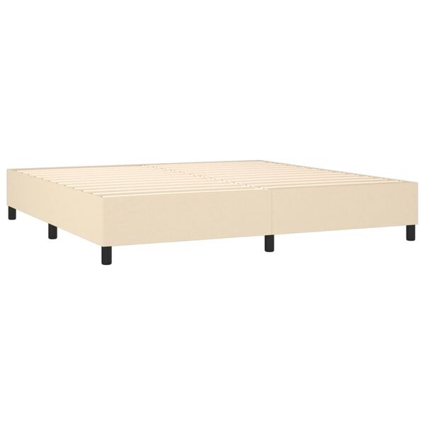 vidaXL Cama box spring con colch&oacute;n tela color crema 200x200 cm