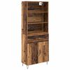 vidaXL Aparador alto 2 uds. Madera vieja 69,5 x 34 x 180 cm