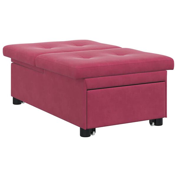 vidaXL Sof&aacute; cama Rojo vino 194 x 67 x 82 cm Terciopelo