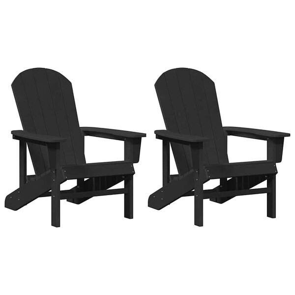 vidaXL Silla de Jard&iacute;n 2 pcs Negro 82 x 74 x 92 cm Polietileno