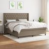 vidaXL Cama box spring con colch&oacute;n tela gris taupe 160x200 cm