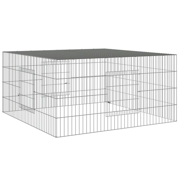 vidaXL Jaula para conejos hierro galvanizado 110x110x55 cm