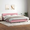 vidaXL Cama box spring con colch&oacute;n terciopelo rosa 180x210 cm