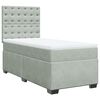 vidaXL Cama box spring con colch&oacute;n terciopelo gris claro 90x190 cm