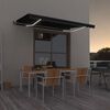 vidaXL Toldo autom&aacute;tico LED sensor de viento gris antracita 450x350 cm