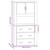 vidaXL Aparador alto madera contrachapada blanco brillo
