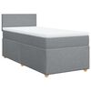 vidaXL Cama box spring con colch&oacute;n tela gris claro 90x200 cm