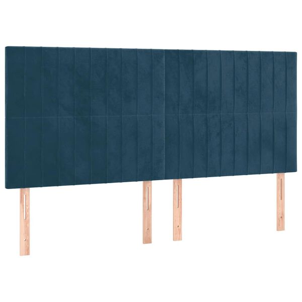 vidaXL Cabecero Terciopelo Azul Oscuro 200x5x118/128 cm