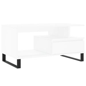 vidaXL Mesa de centro madera contrachapada blanca 90x49x45 cm