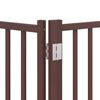 vidaXL Puerta de perros plegable 6 paneles madera &aacute;lamo marr&oacute;n 480 cm