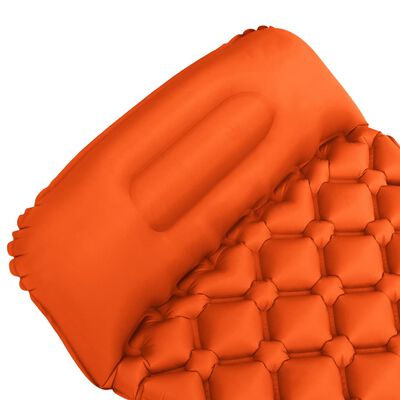 vidaXL Colchón de aire inflable con almohada naranja 58x190 cm