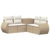 vidaXL Juego de Sof&aacute; 5 uds. Beige y blanco crema