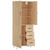 vidaXL Aparador alto madera contrachapada color roble 69,5x34x180 cm
