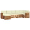 vidaXL Conjunto de sof&aacute;s de exterior 7 uds. Natural y Crema