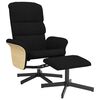 vidaXL Sill&oacute;n reclinable con reposapi&eacute;s tela negro