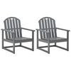 vidaXL Sillones de jard&iacute;n 2 unidades madera maciza de acacia gris