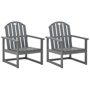 vidaXL Sillones de jard&iacute;n 2 unidades madera maciza de acacia gris
