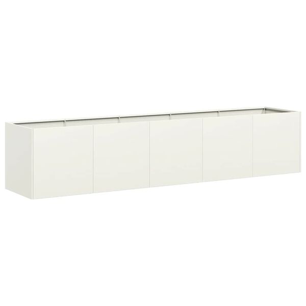 vidaXL Jardinera de acero laminado en fr&iacute;o blanco 200x40x40 cm