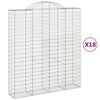 vidaXL Cestas de gaviones 18 uds forma de arco hierro 200x50x220/240cm