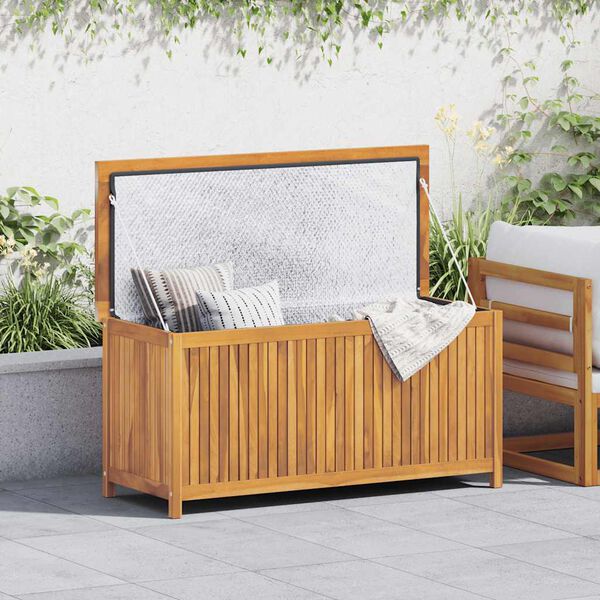 vidaXL Caja de almacenaje de jard&iacute;n madera maciza de teca 120x50x58 cm