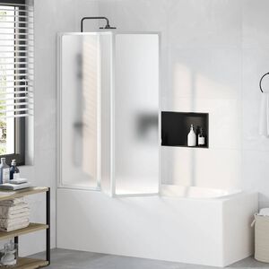 vidaXL Mampara de ducha con 3 paneles plegables, 141 x 130 cm