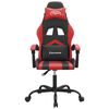 vidaXL Silla gaming giratoria cuero sintético negro y rojo