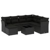 vidaXL Set de sof&aacute;s de jard&iacute;n 8 piezas y cojines rat&aacute;n sint&eacute;tico negro