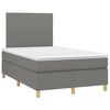 vidaXL Cama box spring con colch&oacute;n tela gris oscuro 120x200 cm