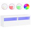 vidaXL Muebles de TV de pared con luces LED 2 uds blanco 60x30x40 cm