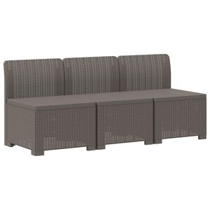 vidaXL Sof&aacute; de Jard&iacute;n de 3 Plazas Look Ratan 3 plaza PP Gris Claro